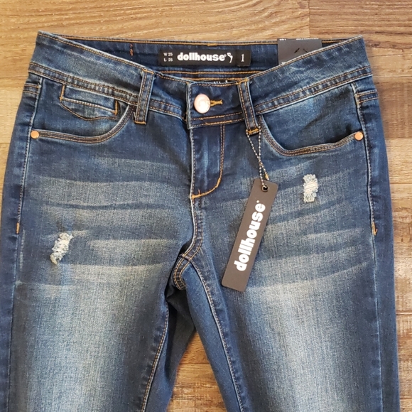 Dollhouse Farrah distressed Jeans size 1 - Picture 2 of 6